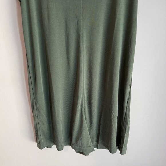 Marine Layer Luxe Rib Romper Small in Laurel Wreath Olive - Picture 4 of 8